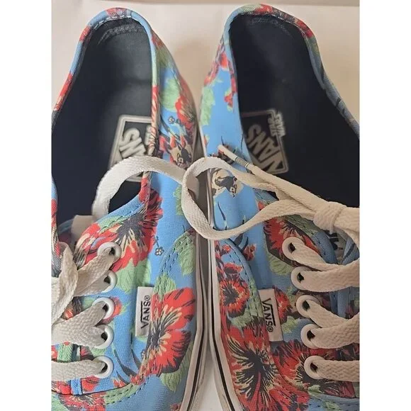 VANS Aloha Yoda Star Wars Blue Floral Shoes Men Size 8 Womens Size 9.5 #TB4R